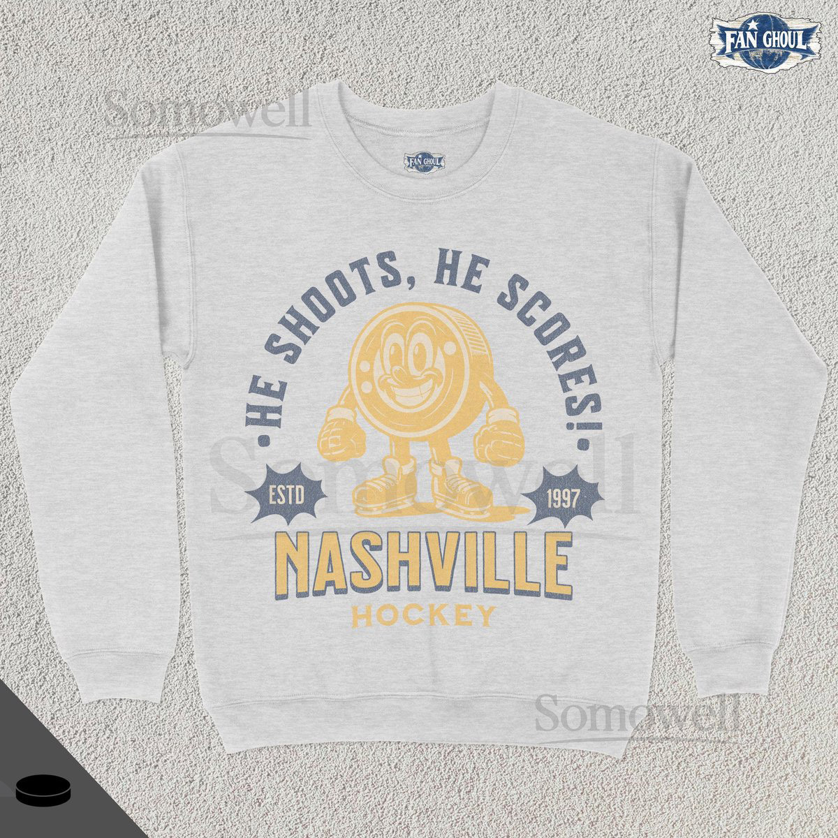 Retro Nashville Hockey Sweatshirt Vintage 70s Mascot Crewneck Sports Sweater Hockey Fan Gift Hockey Lover Apparel 80s Predator Merch_430
