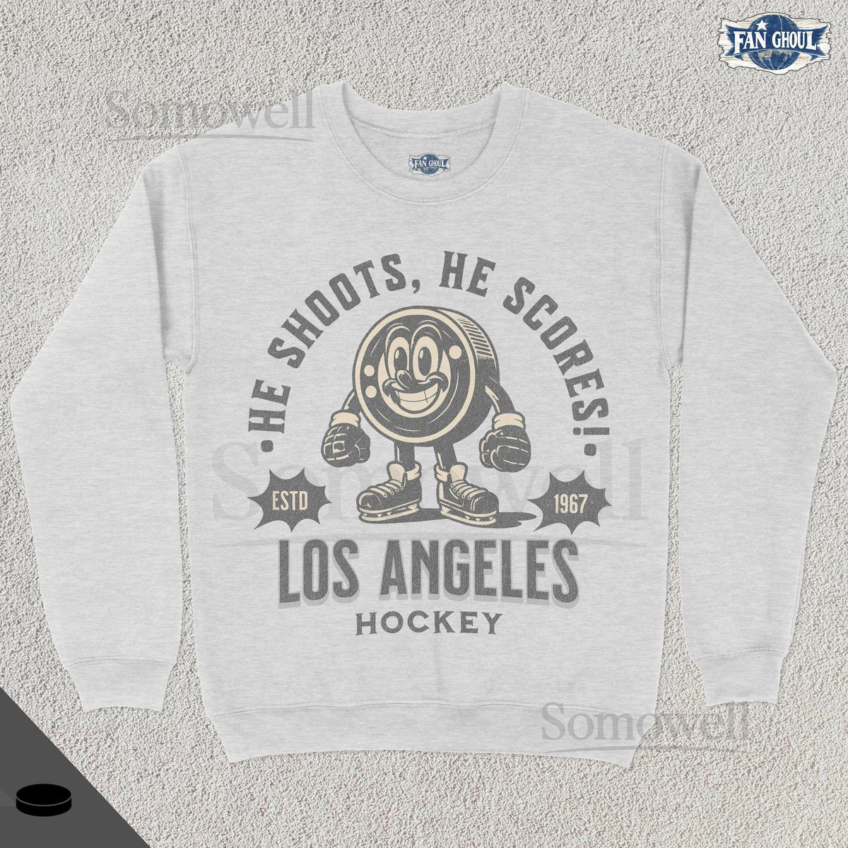 Retro Los Angeles Hockey Sweatshirt Vintage 70s Mascot Crewneck Sports Sweater Hockey Fan Gift Hockey Lover Apparel 80s King Merch_98