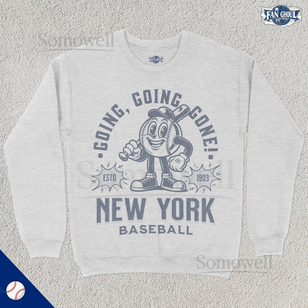 Retro New York Baseball Sweatshirt Vintage 70s Mascot Crewneck Sports Sweater Baseball Fan Gift Baseball Lover 80s Yankee Merch_17