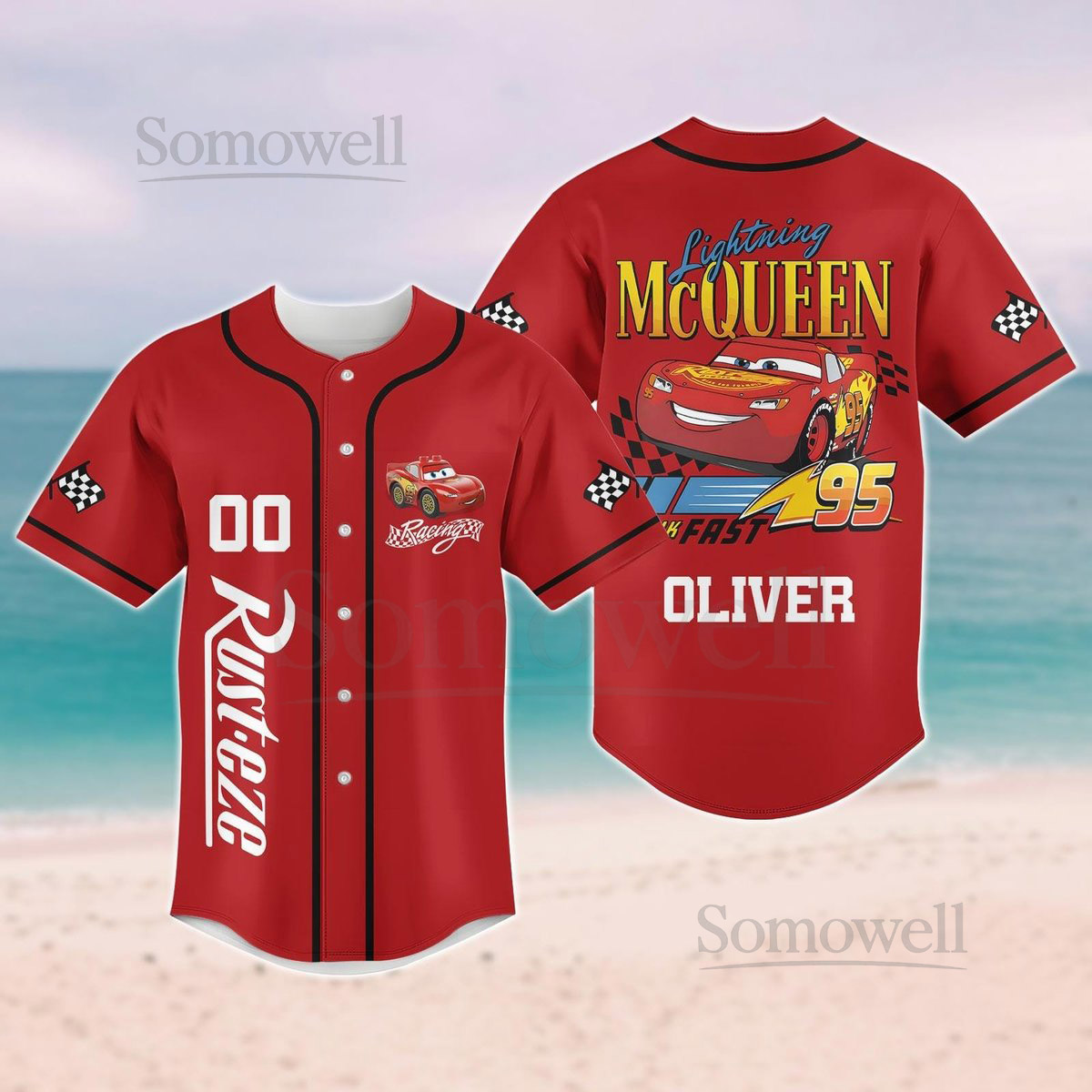 Custom Lightning Mcqueen Baseball Jersey Lightning Mcqueen 95 Shirt Piston Cup Shirt Pixar Cars Baseball Shirt Cars Land Jersey_21