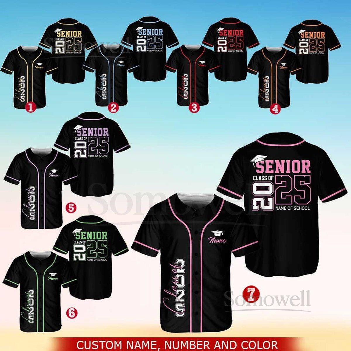 Personalized Senior 2025 Baseball Jersey Custom Class Of 2025 Shirt For Adult Kid Youth Graduation 2025 Jersey Senior 2025 Gifts_390