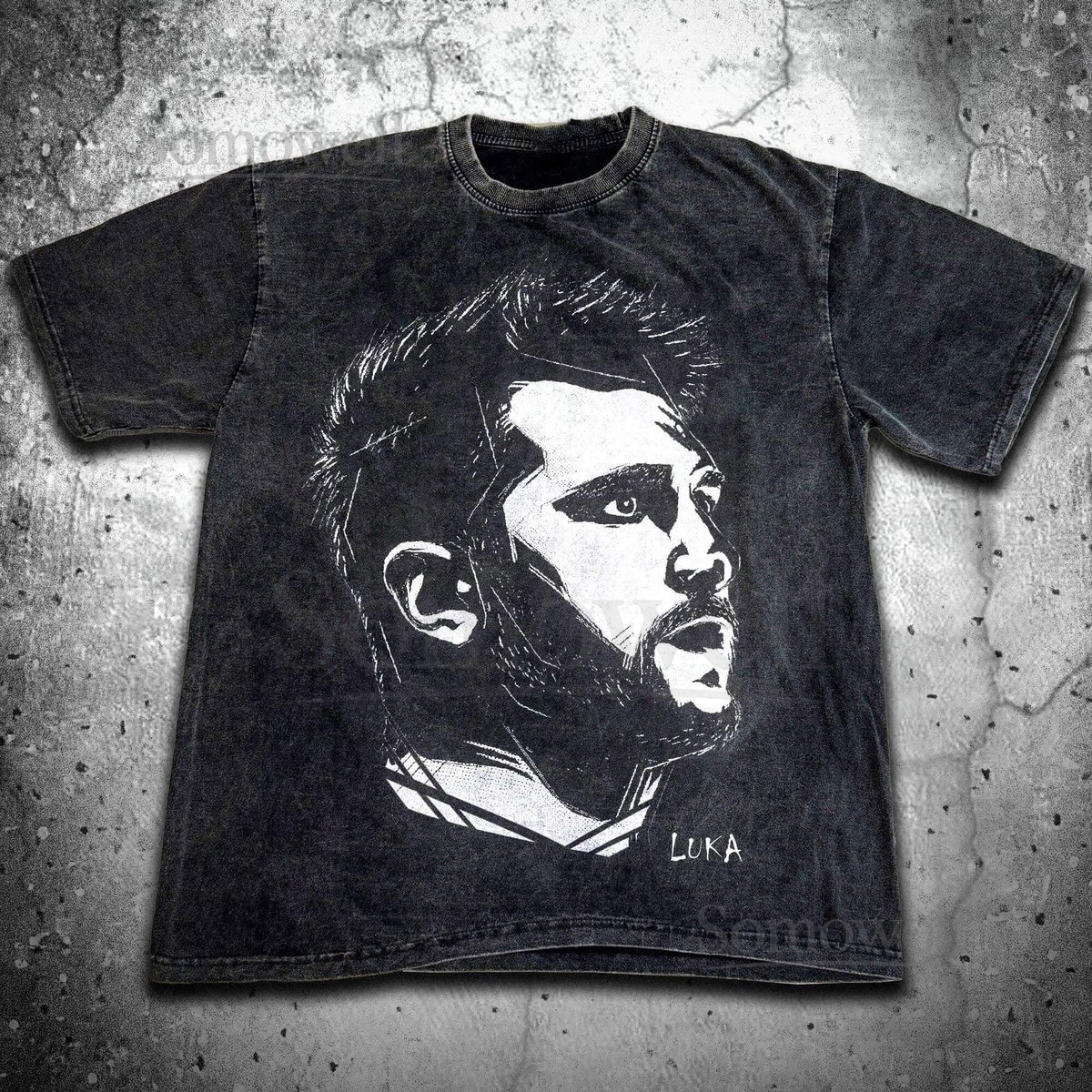 Vintage Luka Doncic Bleached T Shirt Premium Heavyweight Sweatshirt Basketball HoodieUnisex Faded Black Shirt Gift for him Gift for her_124