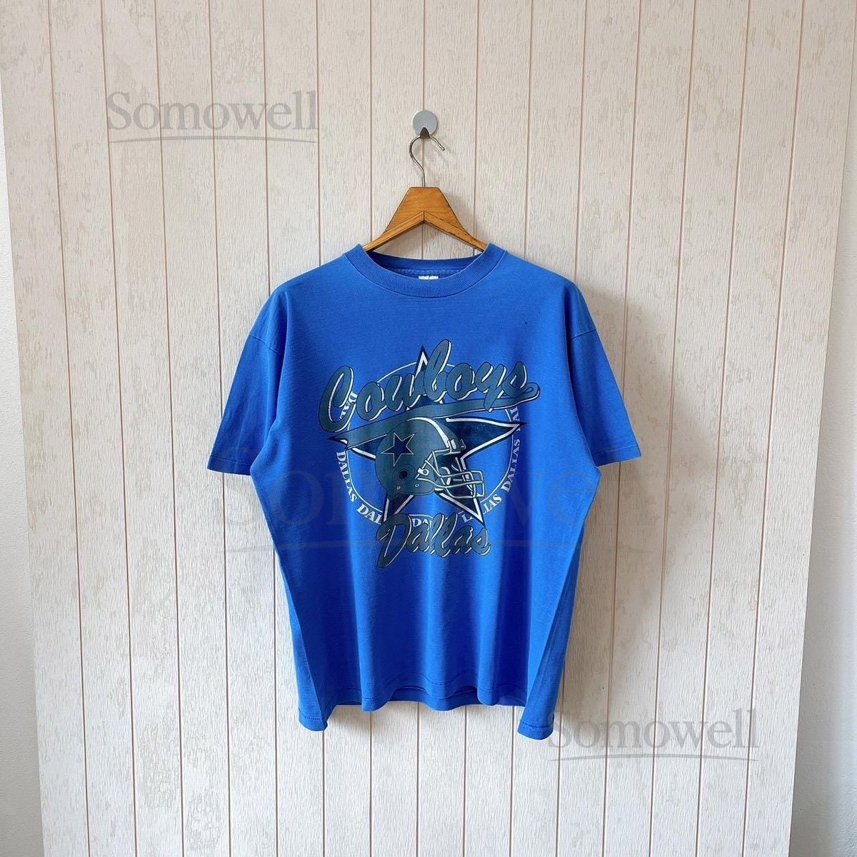 Vintage 90s Dallas Cowboys T-Shirt - NFL Football Blue - Size L_505