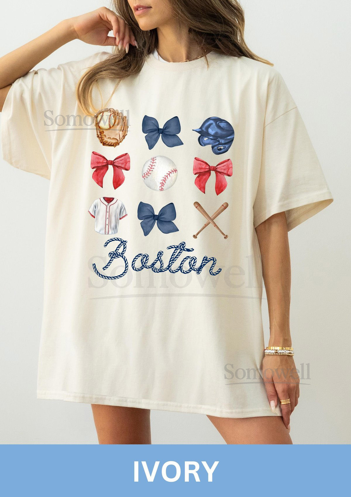 Boston Baseball Comfort Colors Shirt Boston Baseball Shirt Baseball Bow Boston Bow Shirt Boston Fan Game Day Baseball Coquette_147