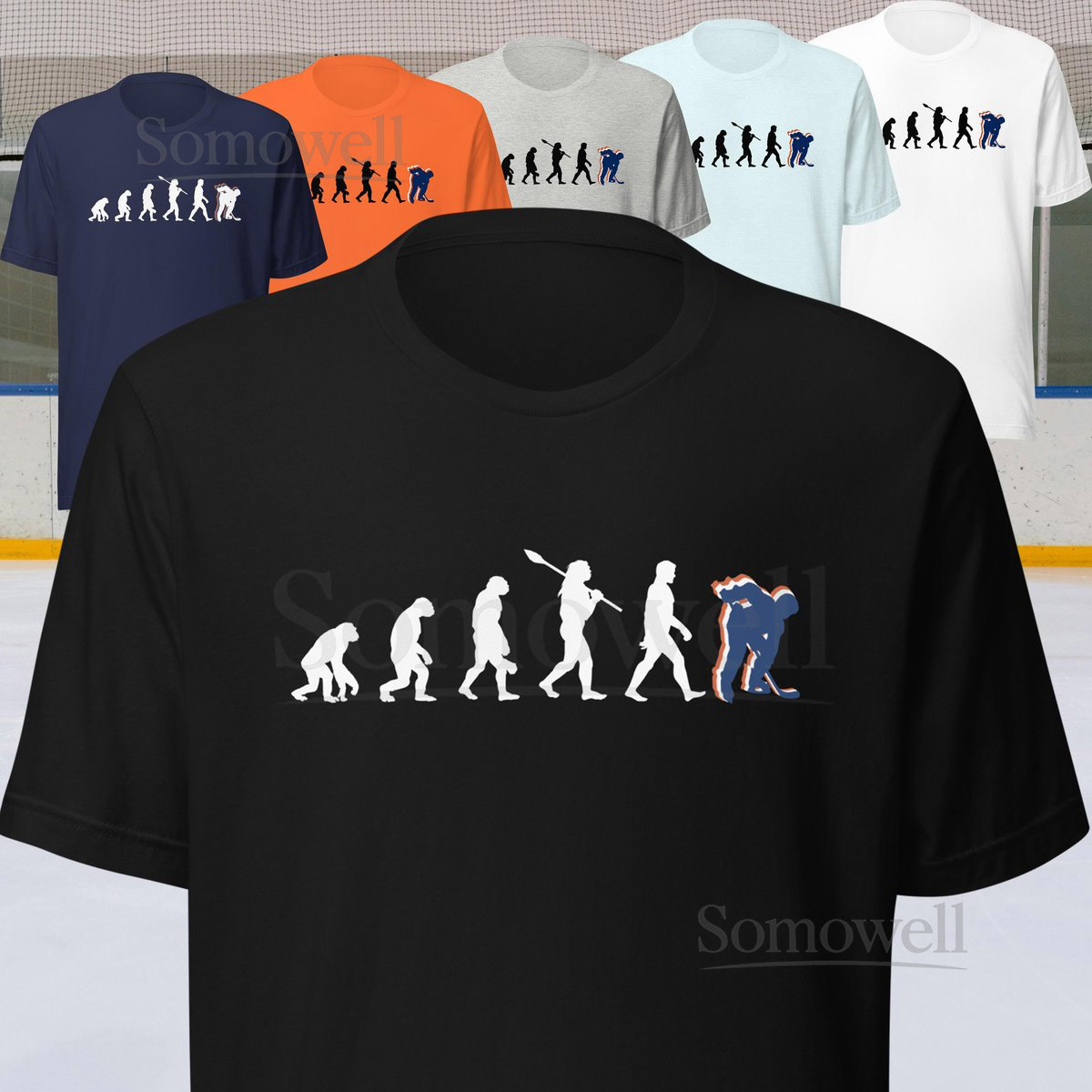 ICE HOCKEY Evolution Shirt Edmonton Hockey Shirt New York Hockey Player Fathers Day Gifts For Him Hockey Gifts For Men Gift For Dad_203
