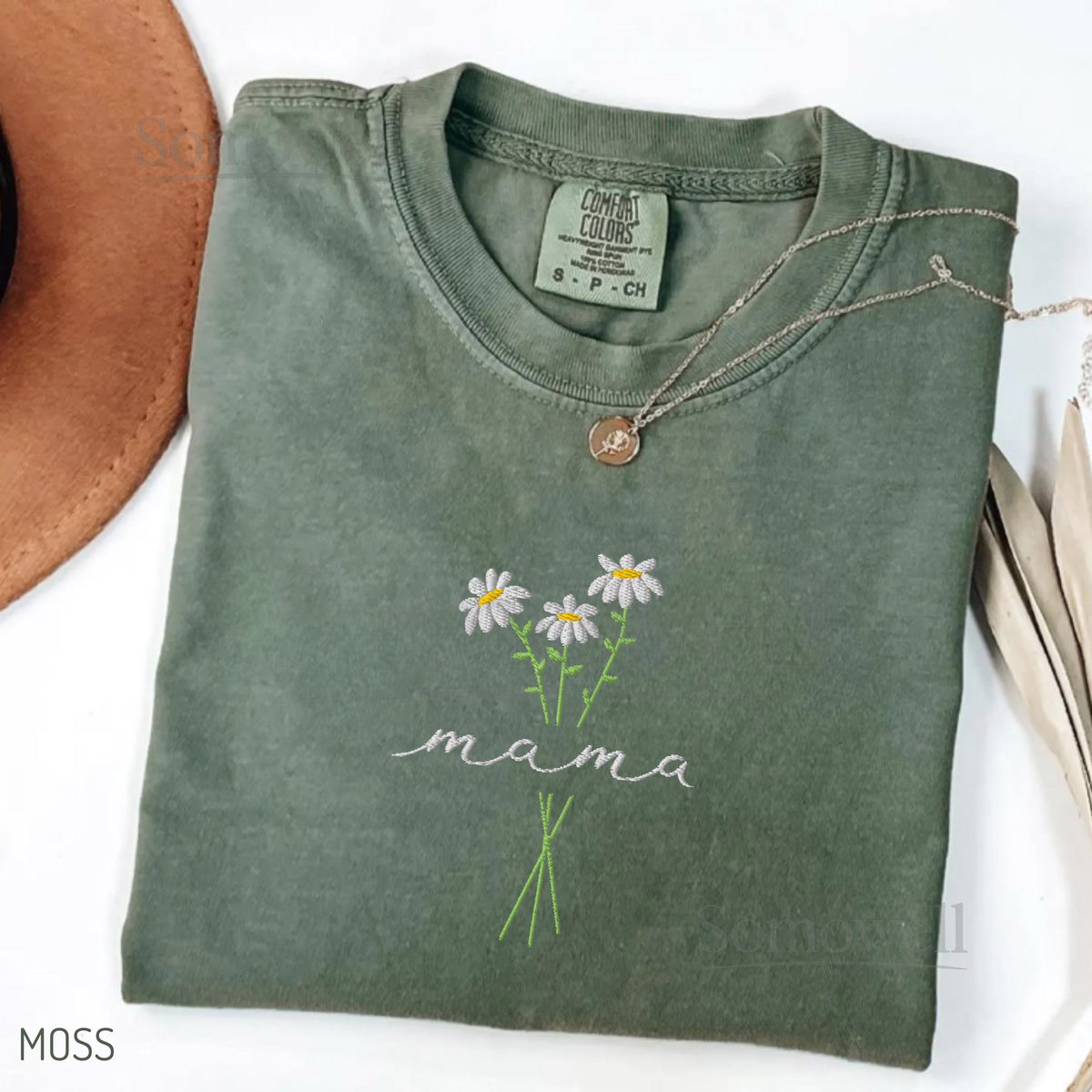 Mama Comfort Colors Embroidered Shirt Floral Mom Shirt Mama Embroidery Mothers Day Gift New Mom Gift Gift for Moms Aesthetic Mom Tee_141