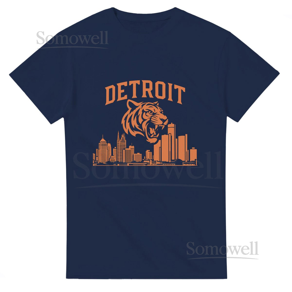 Detroit Tigers Inspired T-Shirt with Roaring Tiger Skyline Motor City Fan Gear Detroit Pride Shirt_243
