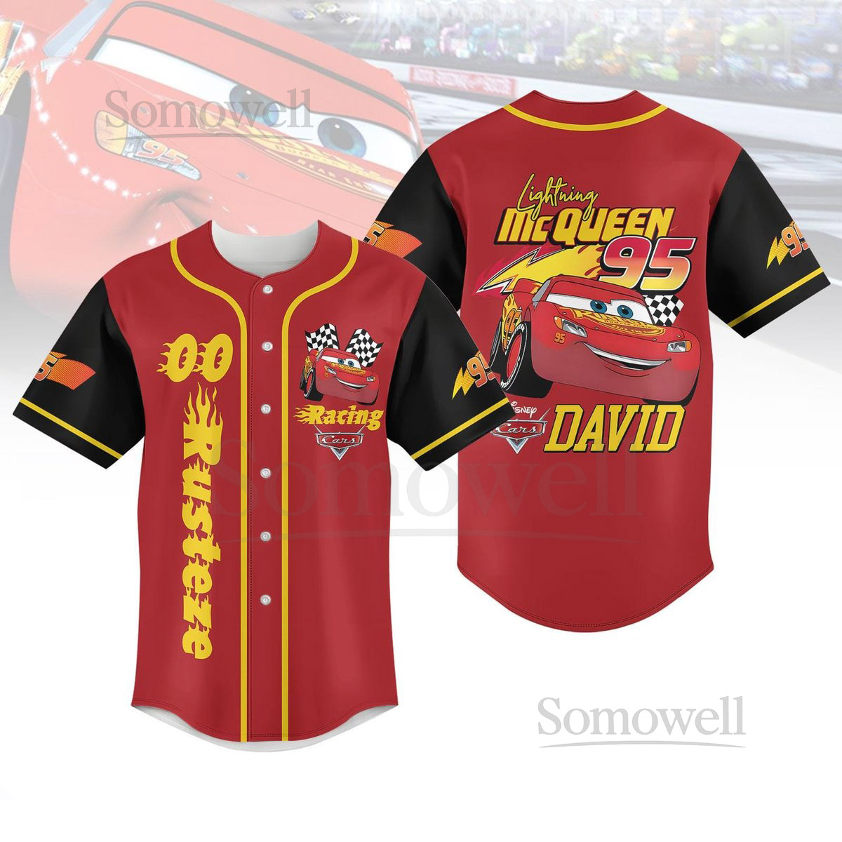 Lightning Mcqueen Baseball Jersey Cars Movie Shirt WDW Family Vacation Shirt Piston Cup Shirt Cars Land Shirt Cars Character Shirt_62