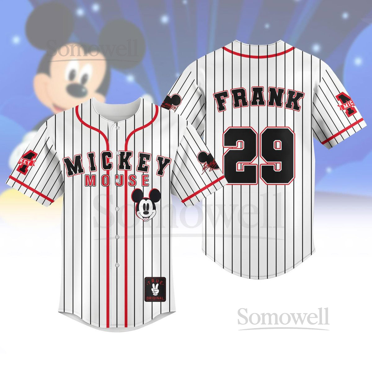 Custom Mickey Mouse Striped Baseball Jersey Disney Mickey Baseball Shirt Disneyland Family Matching Shirt WDW Disney World Shirt_25
