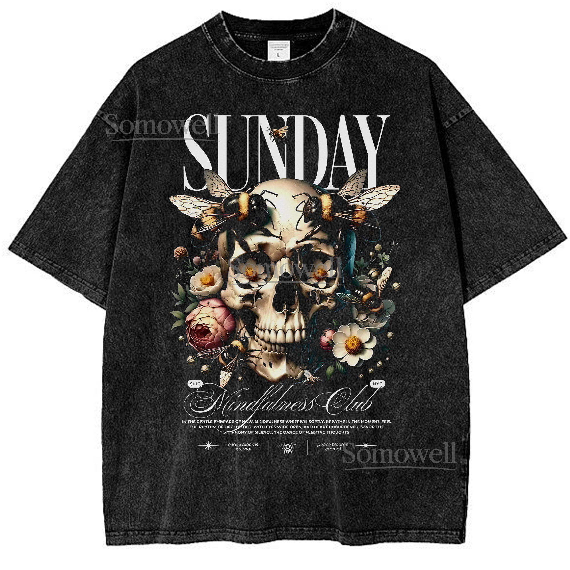 Sunday Skull Mindfulness Club Floral ,hoodie sweatshirt vintage