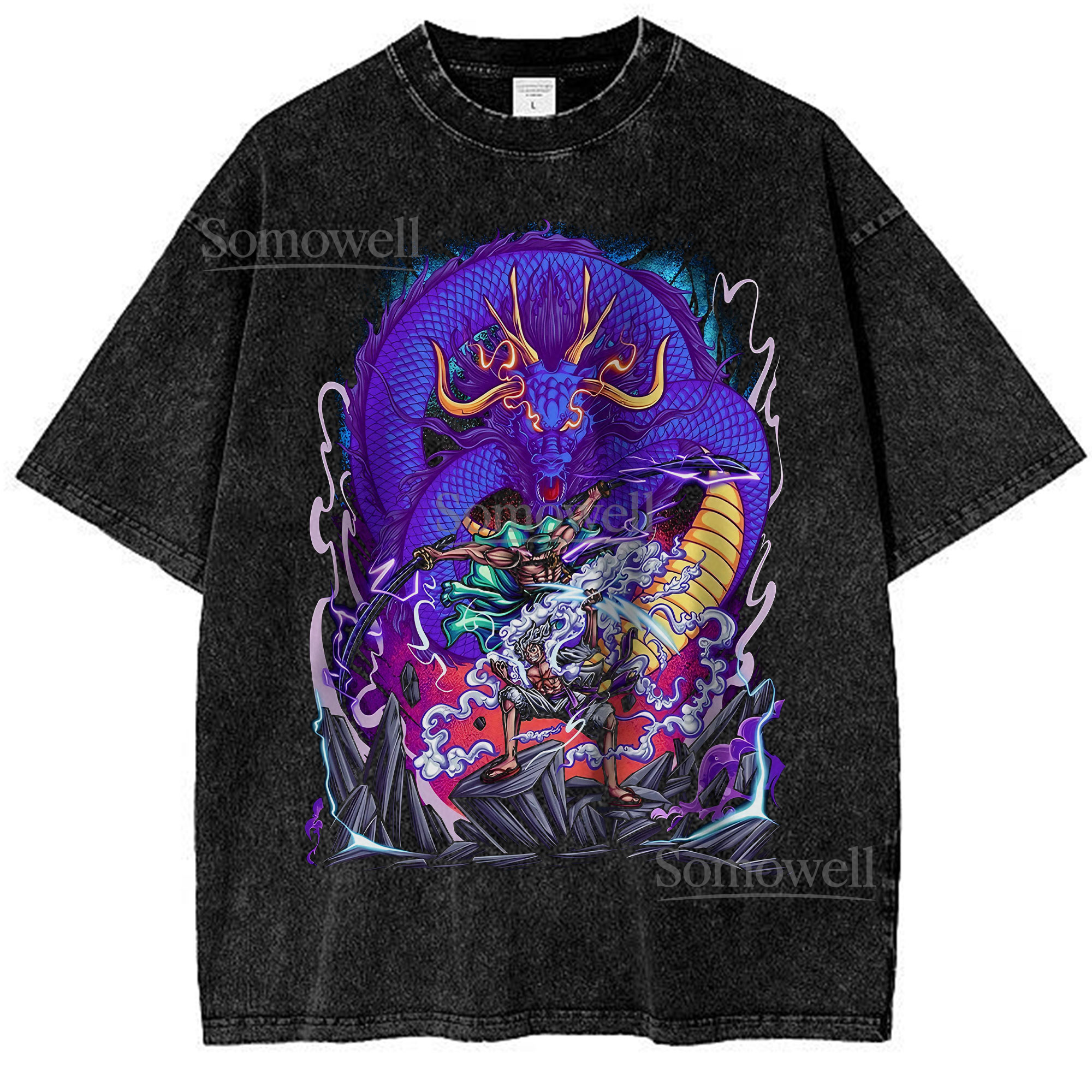 Purple Dragon Kaido Japanese Anime Graphic ,hoodie sweatshirt vintage