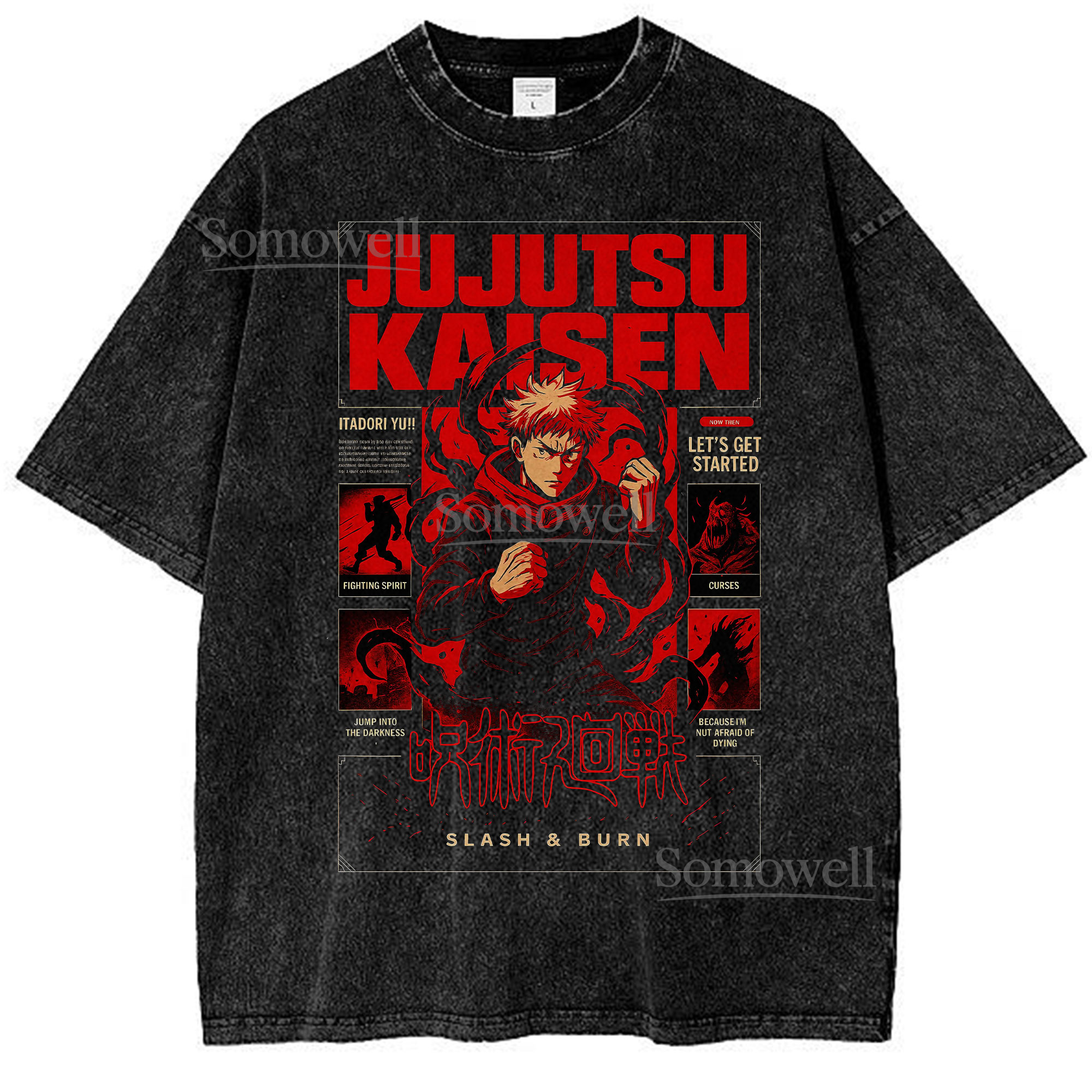 Jujutsu Kaisen Itadori Yuji Anime Slash Burn ,hoodie sweatshirt vintage