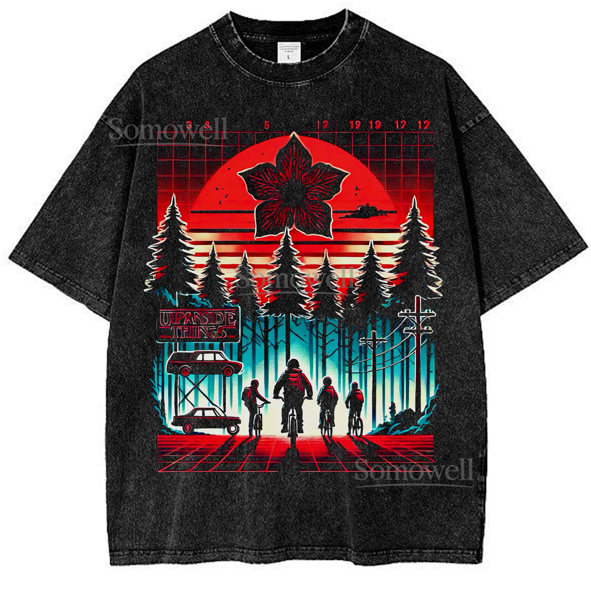 Stranger Things Upside Down T-Shirt, Retro Hawkins Crew Graphic ,hoodie sweatshirt vintage, Vintage Stranger Things Print Shirt for Fans