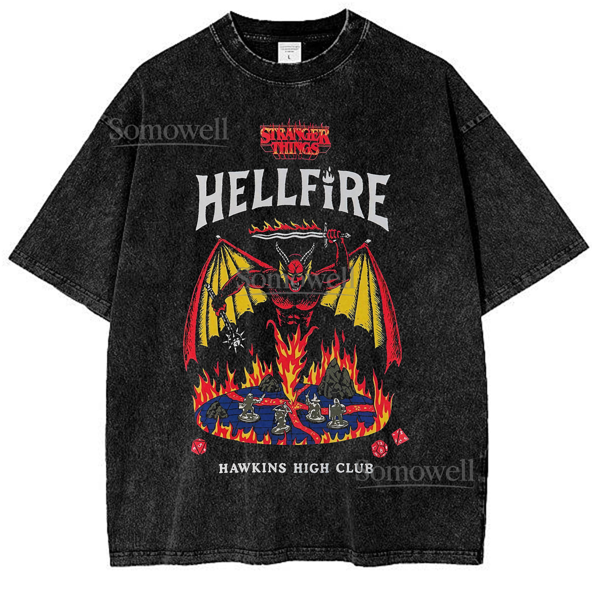 Stranger Things Hellfire T-Shirt, Vintage Hawkins High Club Graphic ,hoodie sweatshirt vintage, Retro Devil Print Shirt for Fans, Gift for Stranger Things Enthusiasts