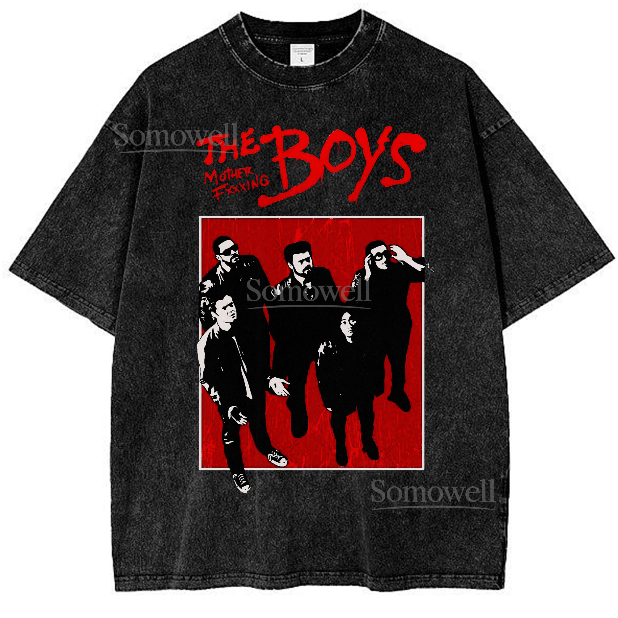 The Boys Superhero Squad Red Black Graphic ,hoodie sweatshirt vintage