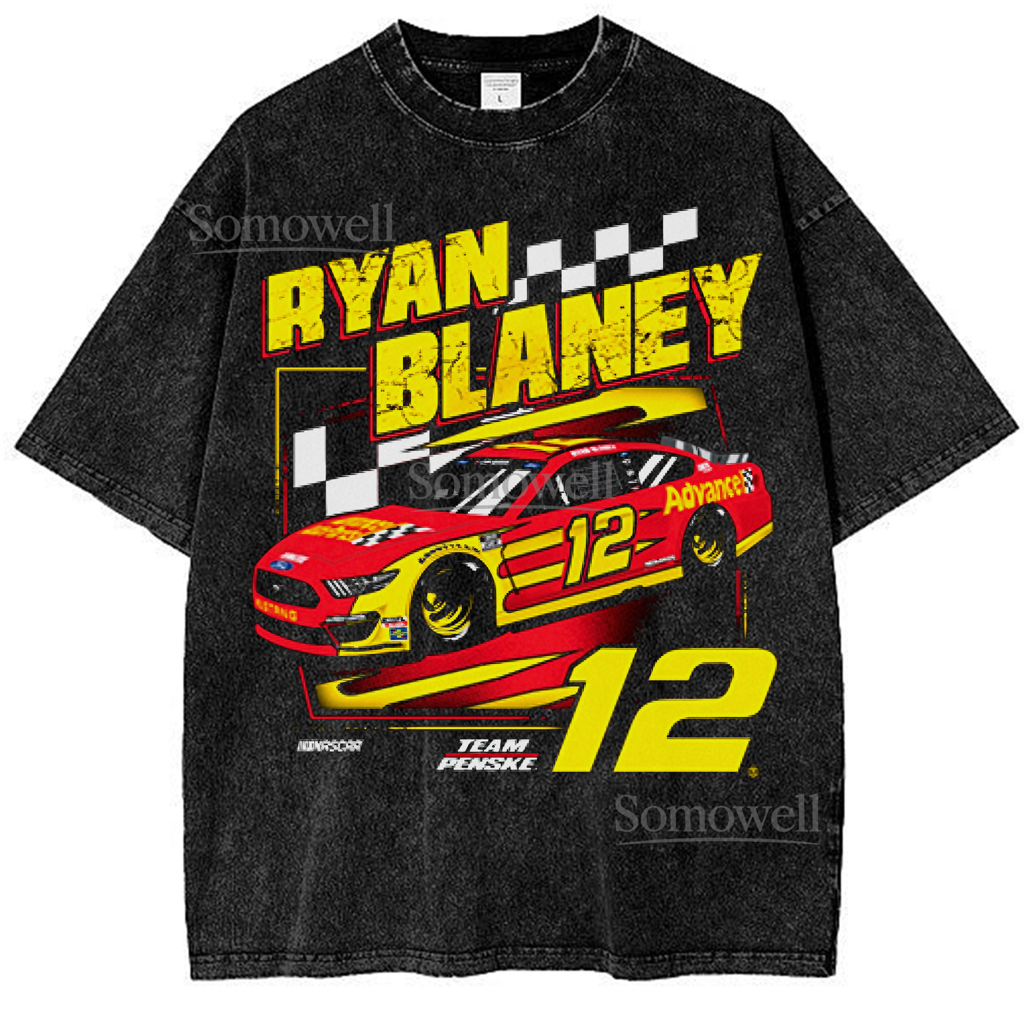 Ryan Blaney NASCAR T-Shirt, Racing Graphic ,hoodie sweatshirt vintage, Team Penske 12 Car Print Shirt for Fans, Gift for Racing Enthusiasts