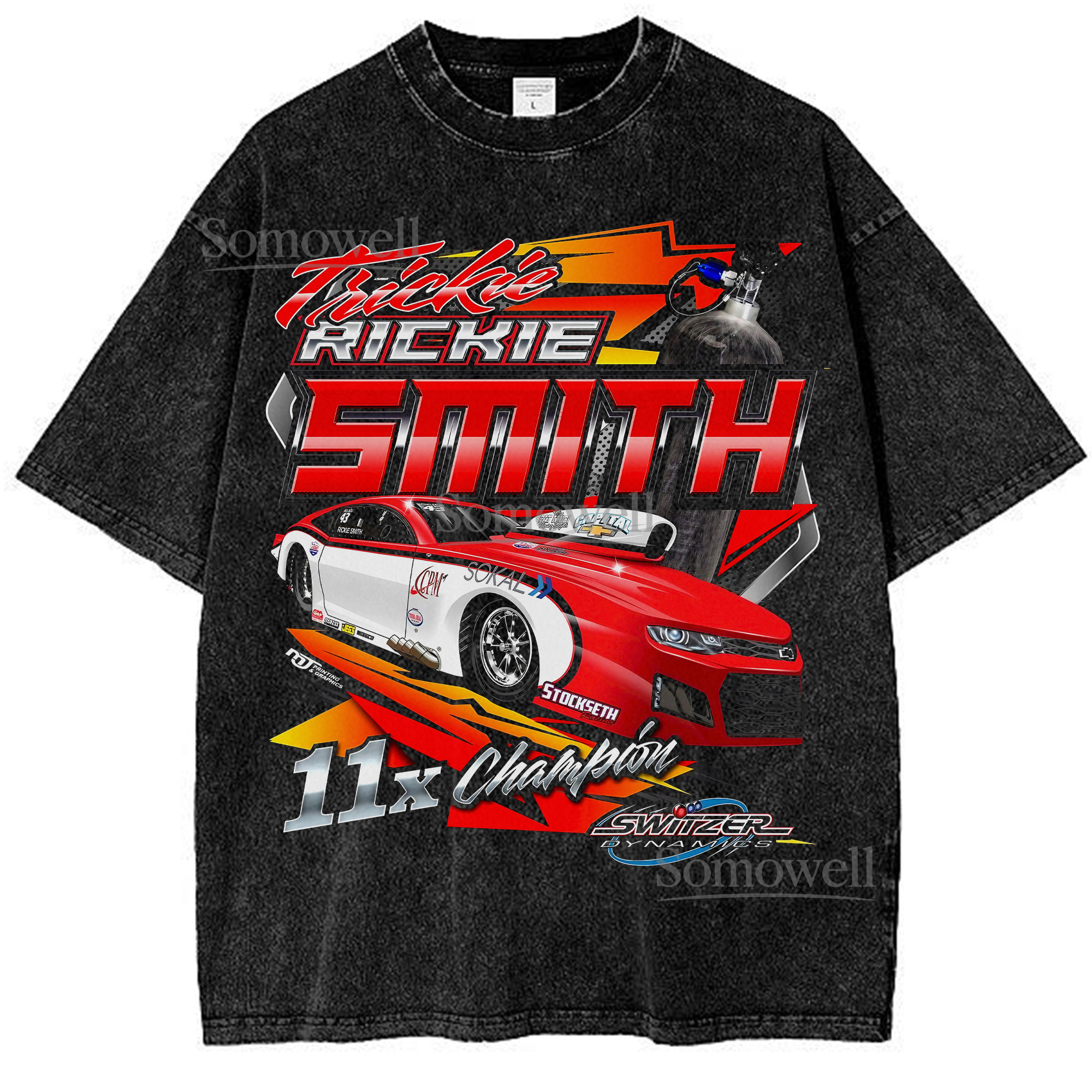 Rickie Smith Racing T-Shirt, 11x Champion Graphic ,hoodie sweatshirt vintage, Stock Car Drag Racing Print Shirt for Fans, Gift for Drag Racing Enthusiasts