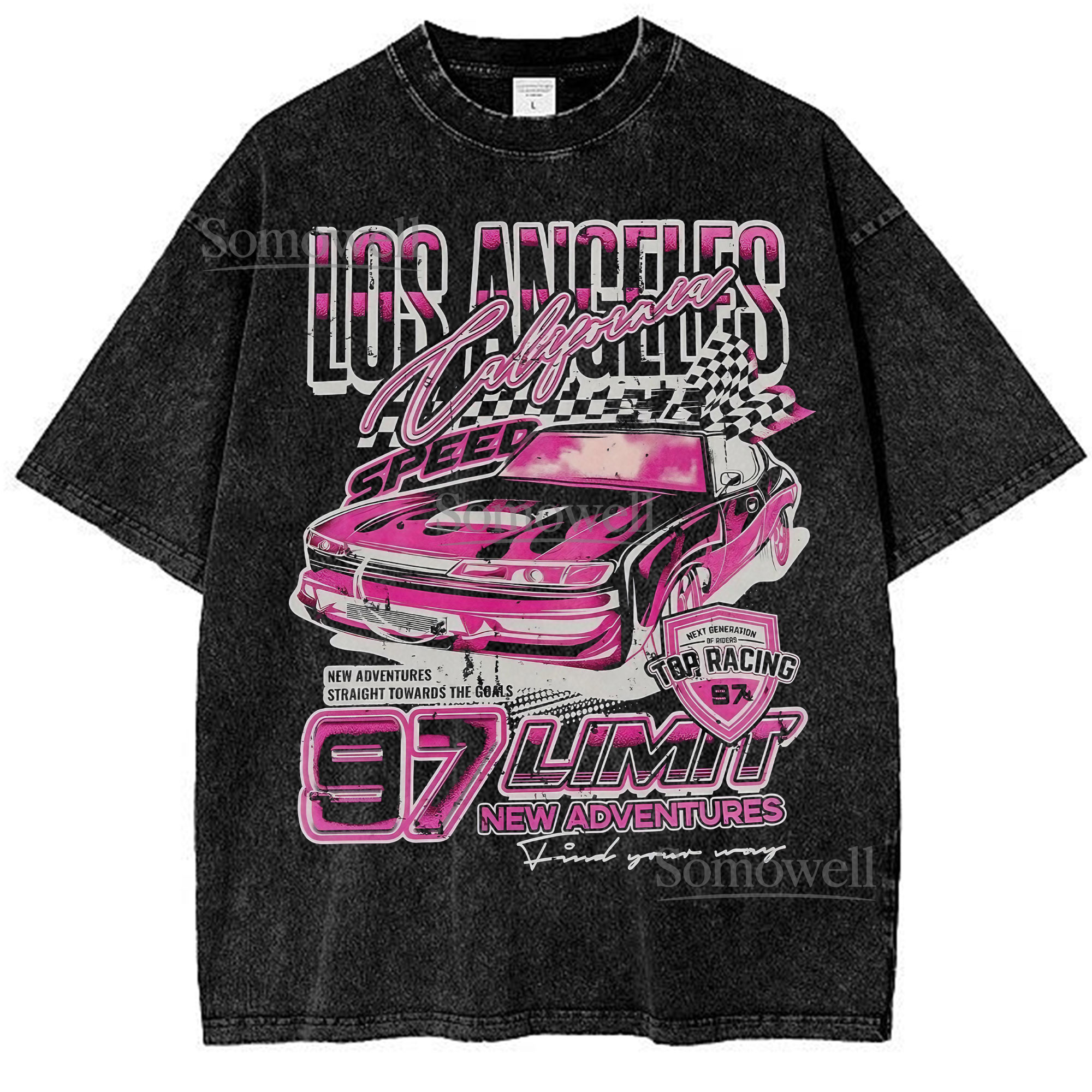 Los Angeles California Speed Racing Pink ,hoodie sweatshirt vintage