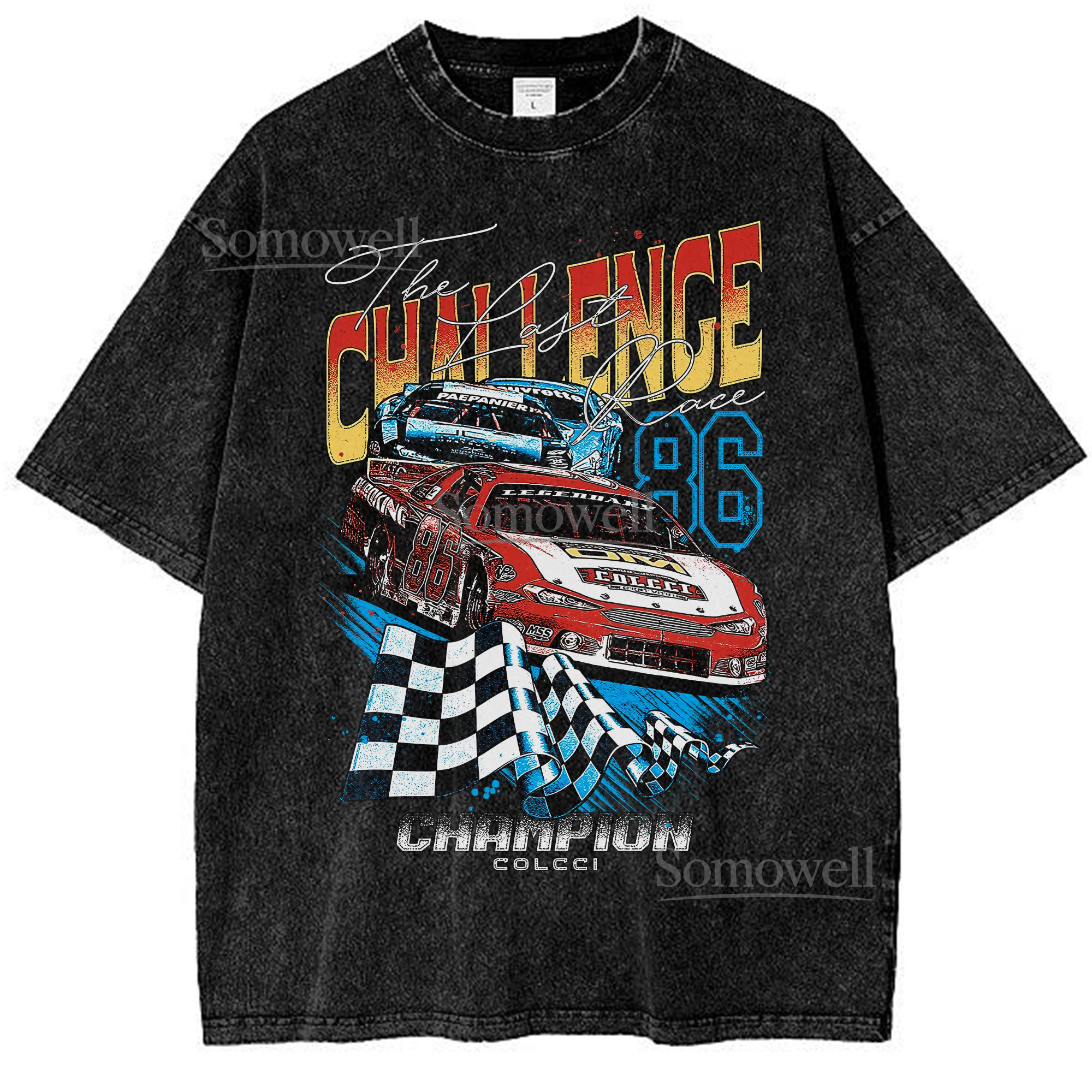 The Challenge Race Champion T-Shirt, NASCAR 86 Car Graphic ,hoodie sweatshirt vintage, Victory Graphic Print Shirt for Fans, Gift for Racing Lovers
