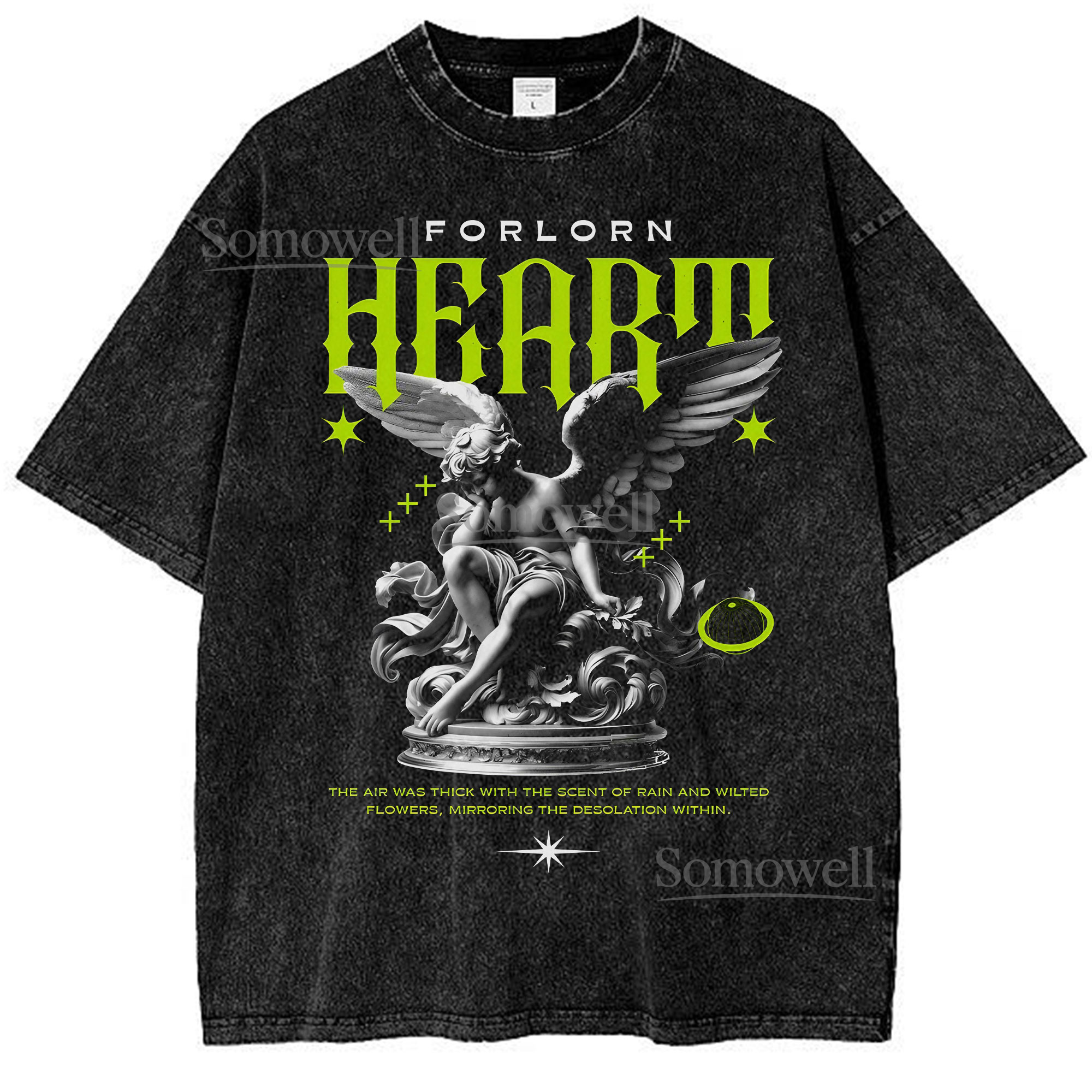 Forlorn Heart T-Shirt, Angel Graphic ,hoodie sweatshirt vintage, Gothic Print Shirt for Fans, Gift for Lovers of Dark Aesthetic Fashion