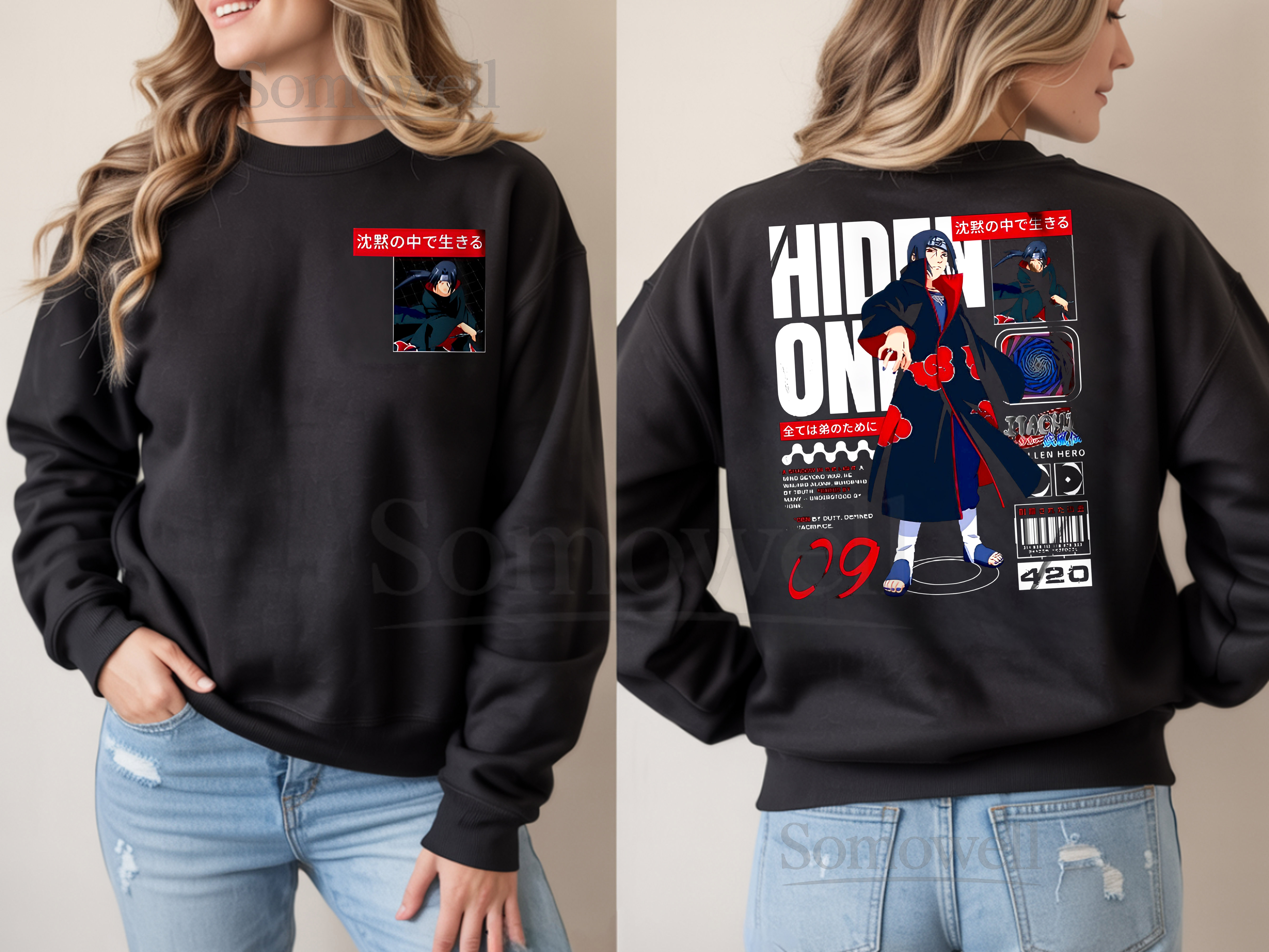 Jujutsu Kaisen Satoru Gojo Black Graphic Sweatshirt