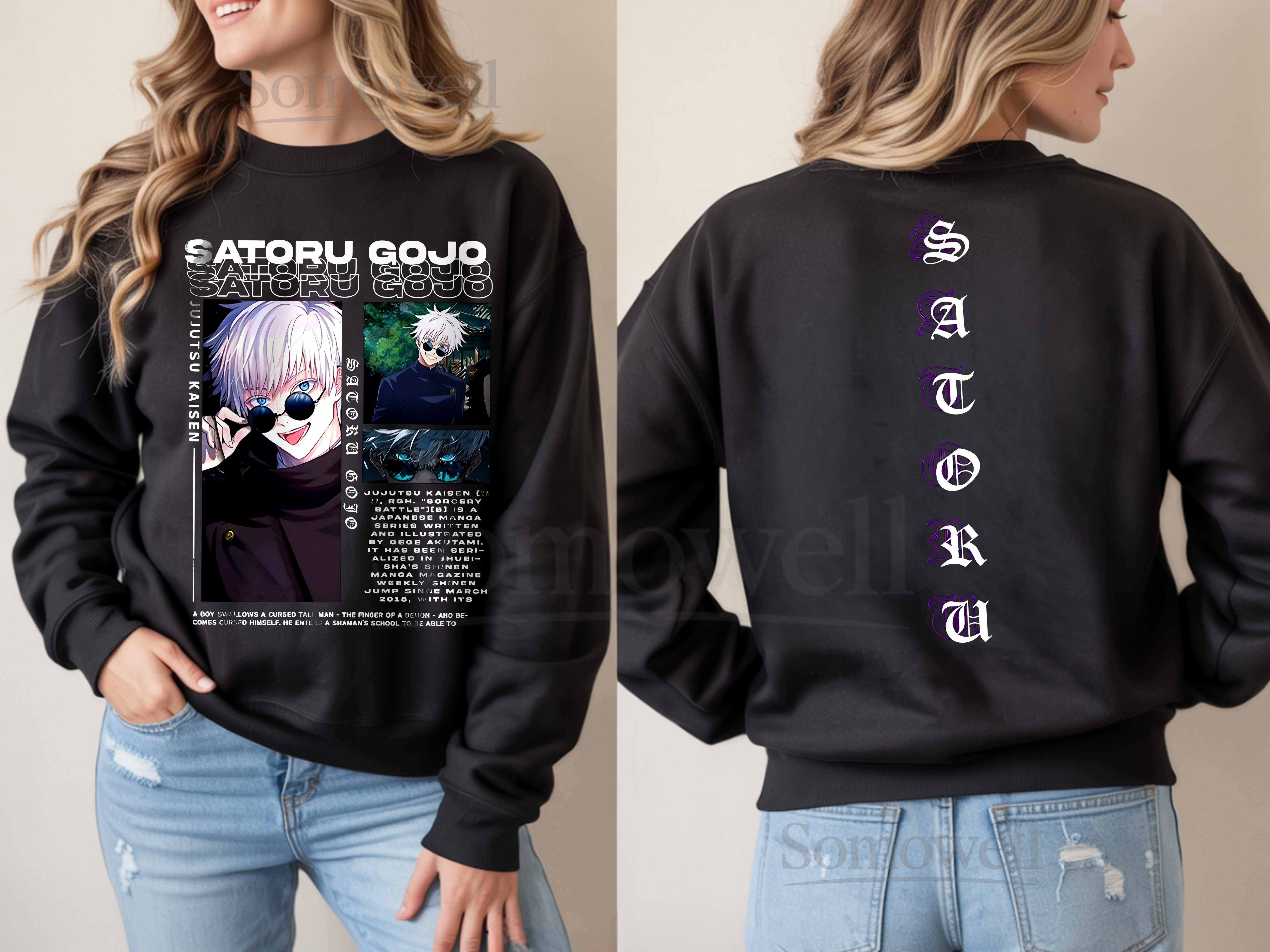 Satoru Gojo Jujutsu Kaisen Anime Graphic Black Sweatshirt JJK