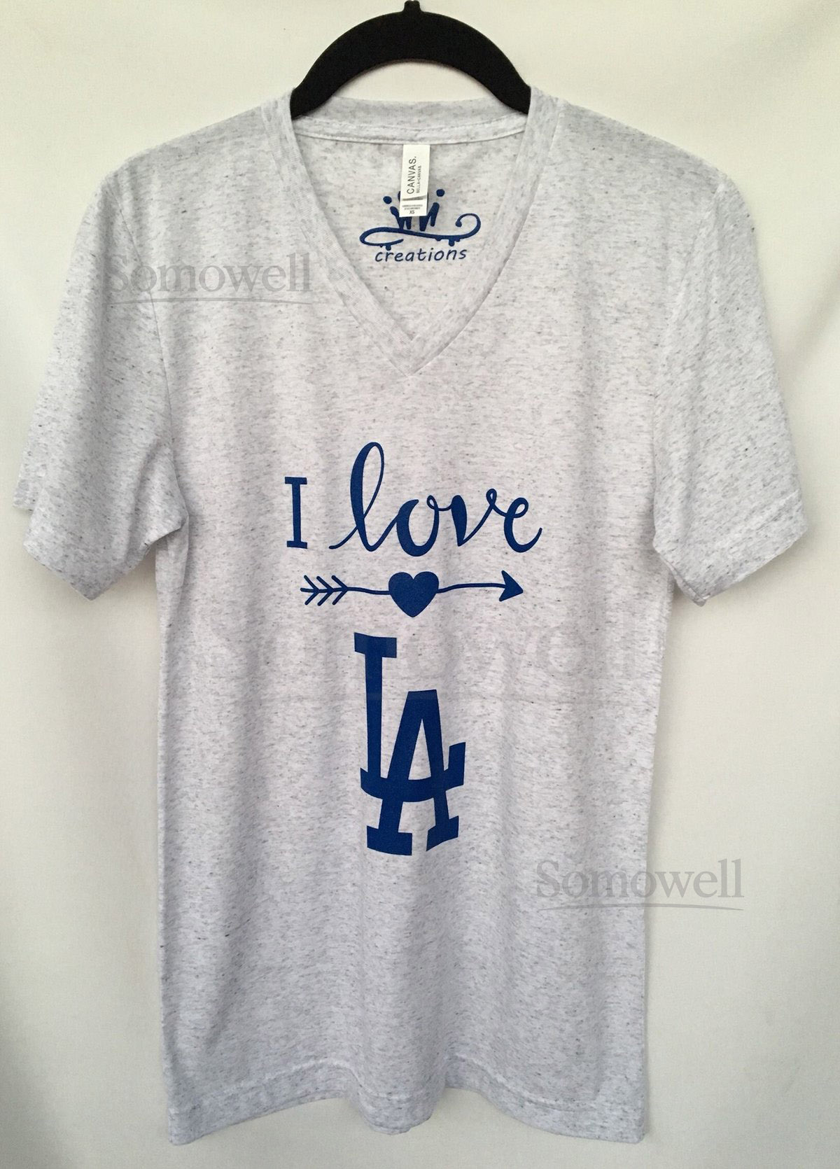 I Love LA T-shirt. LA Unisex V- Neck T-shirt. Gift Friendly_440