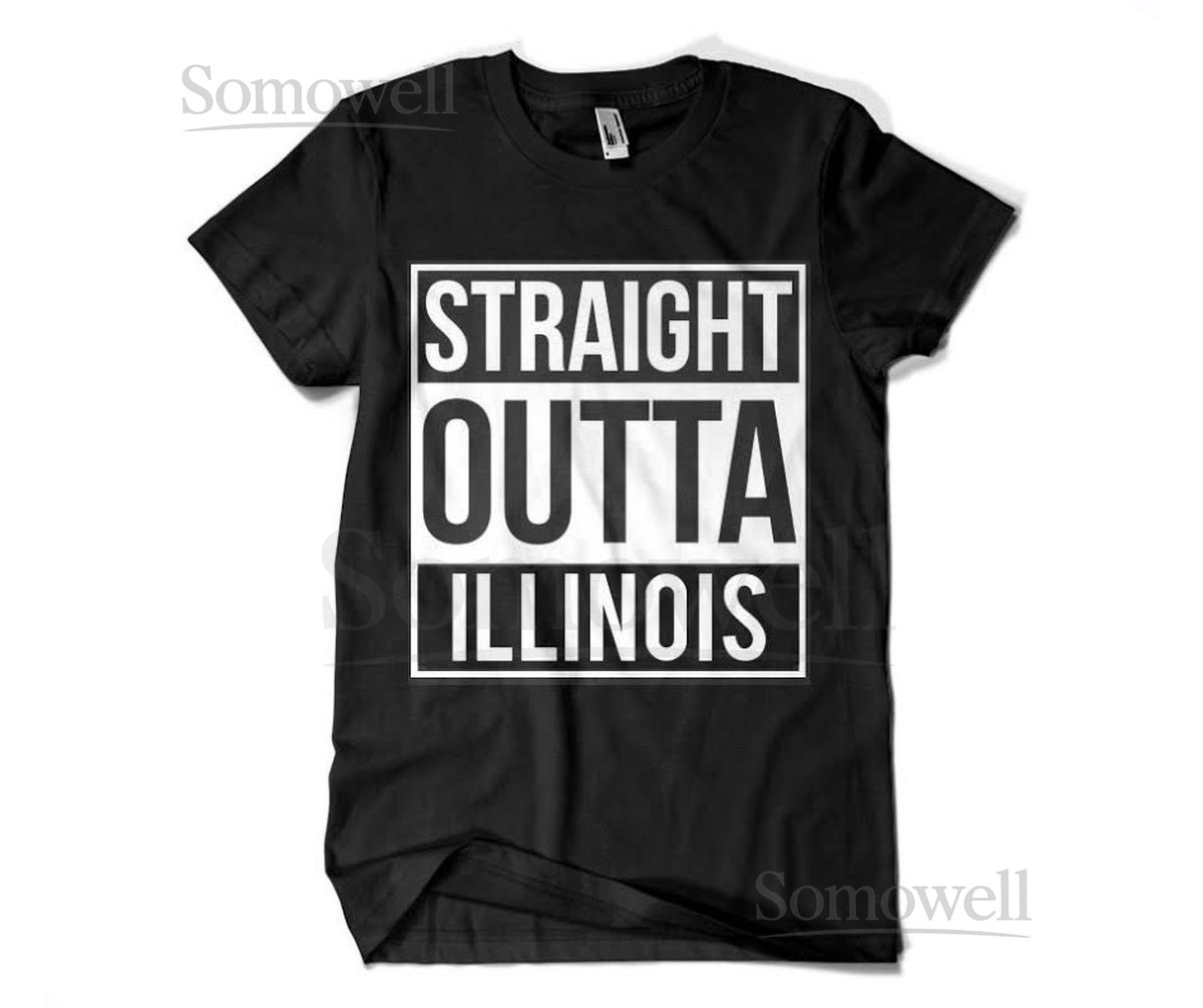 Straight Outta Illinois T-Shirt Funny Parody Tee_157