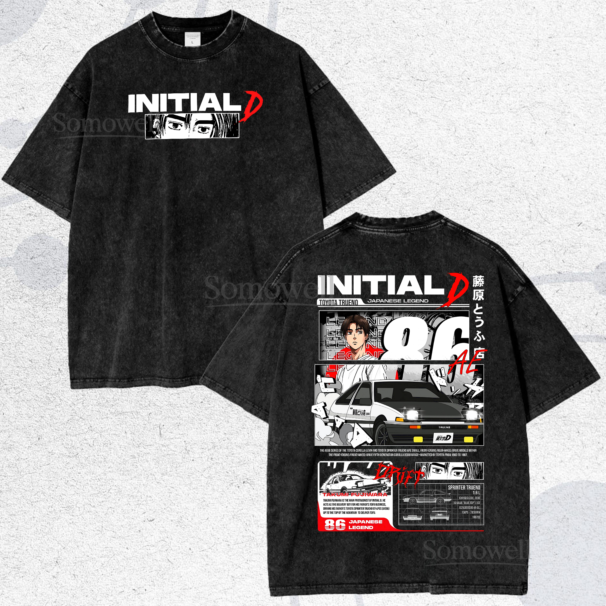 Initial D Toyota Trueno AE86 Anime Manga Graphic ,hoodie sweatshirt t shirt vintage Japanese Drift Car T Shirt