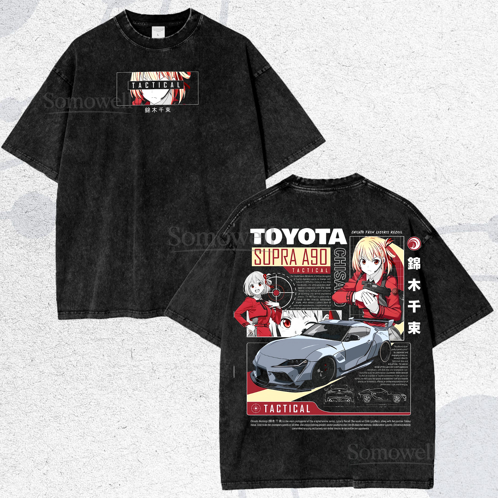 Anime Girl Toyota Supra A90 Graphic ,hoodie sweatshirt t shirt vintage Japanese Streetwear Car T Shirt