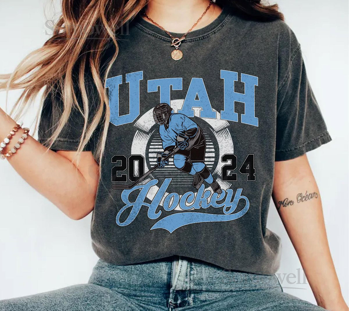 Comfort Colors Vintage Utah hockey club T-Shirt Utah EST 2024 T-Shirt Retro Utah Ice Hockey T-Shirt Utah T-Shirt_113