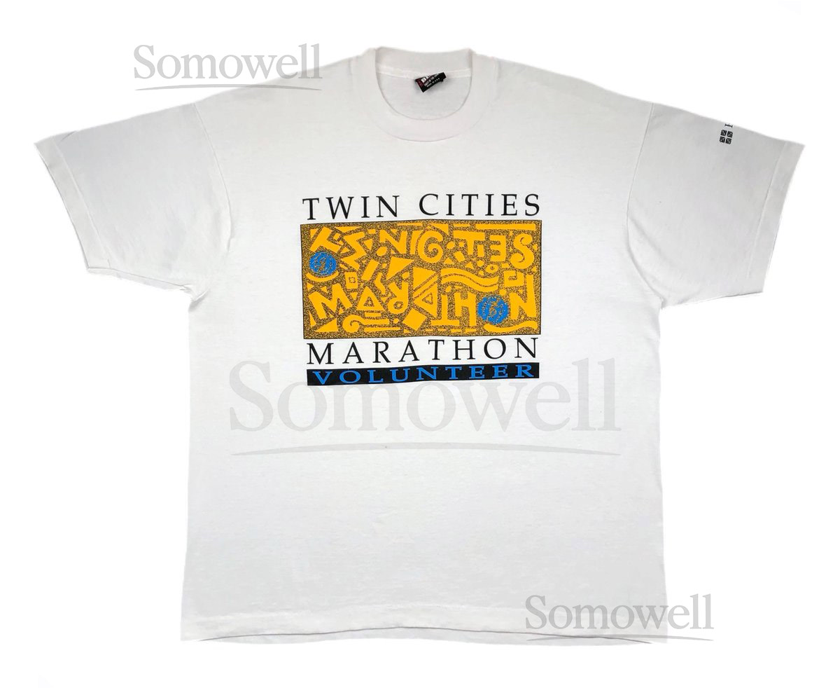 Vintage 80s90s Twin Cities Marathon Volunteer T-Shirt LargeXL_882