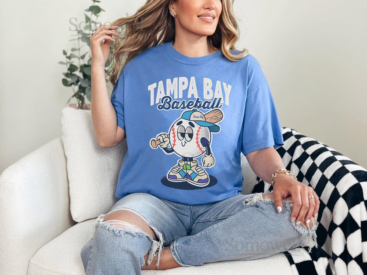 Tampa Bay Retro Baseball Shirt Vintage Baseball Shirt Retro Character Shirt Girl Baseball Shirt Comfort Colors Shirt Men Baseball Shirt_198