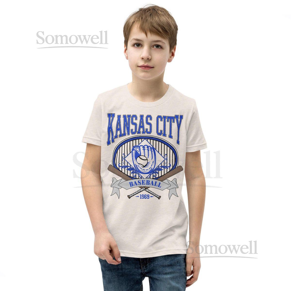 Youth Royals Short Sleeve T-Shirt Bella Canvas Brand Tee Kansas City Baseball Kids KC gear Game Day Outfit Boys Girls Vintage_982