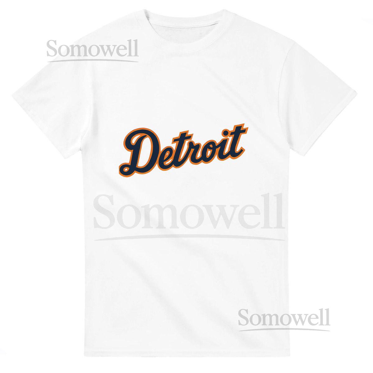 Detroit T-Shirt Navy Blue and Orange Detroit Graphic Tee Motor City Pride Shirt Detroit Sports Fan Shirt Unisex Detroit Shirt_266