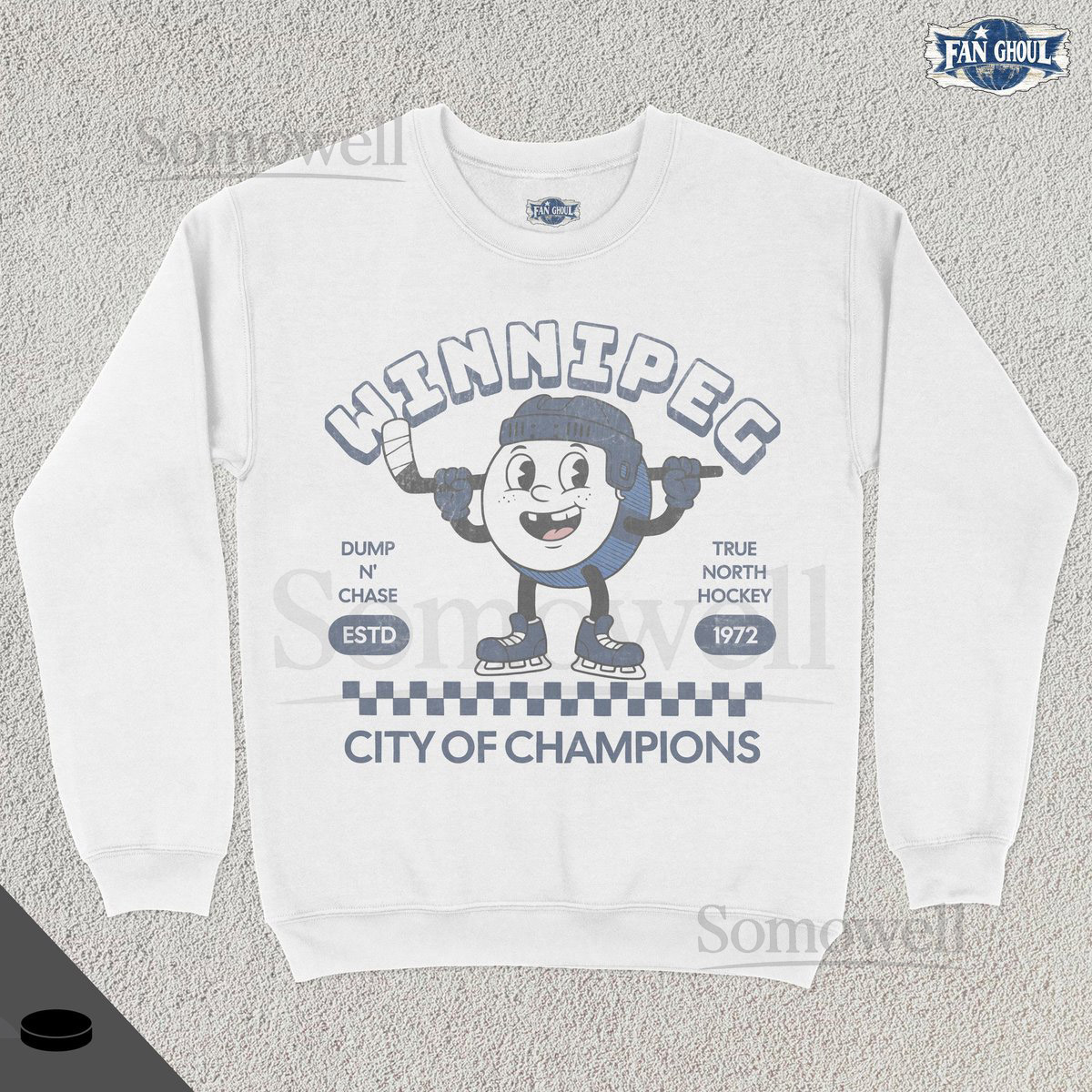 Retro Champs Winnipeg Hockey Sweatshirt Vintage 70s Mascot Crewneck Champions Sweater Hockey Fan Gift Stanley Cup Playoffs Jet_422