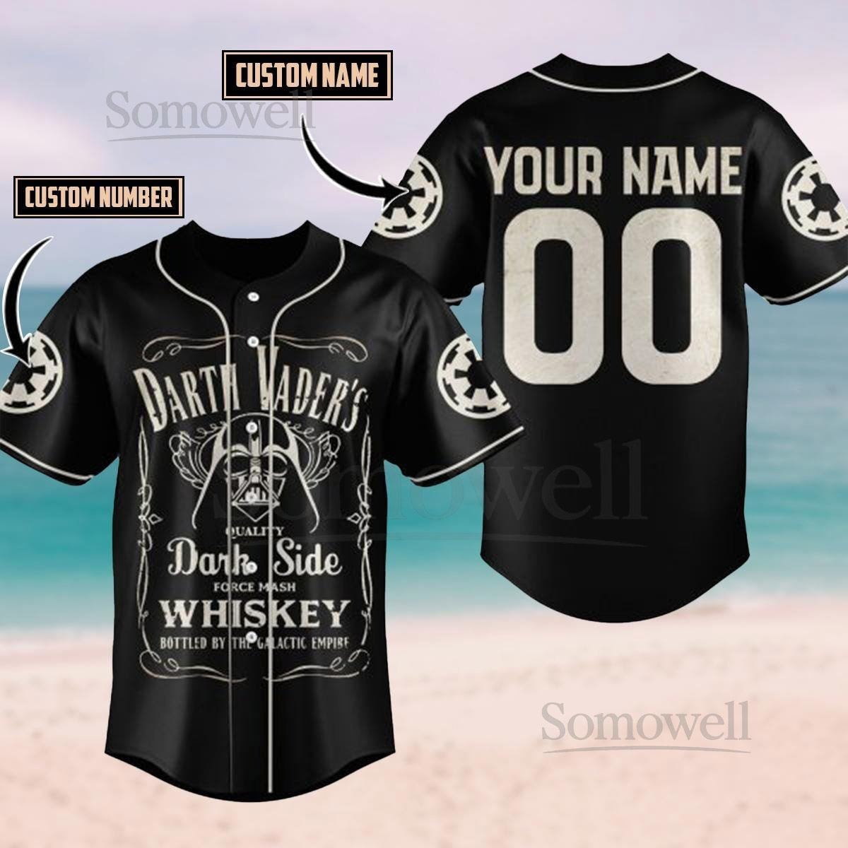 Custom Star Wars Darth Vader Dark Side Baseball Jersey Anakin Skywalker Shirt Galaxy's Edge Shirt Disney Movie Shirt Star Wars Day_35