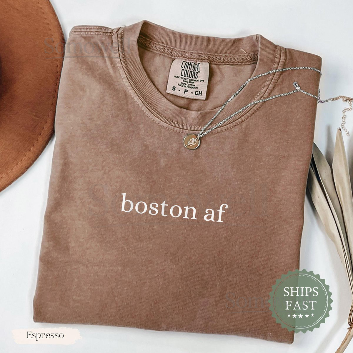 Boston AF T-Shirt Comfort Colors Minimalist City Souvenir_145