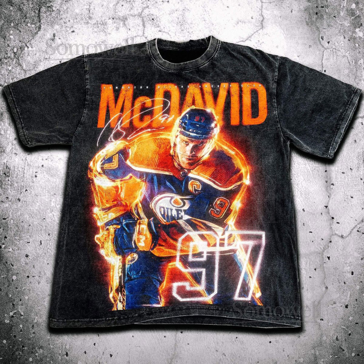 Vintage Connor McDavid T-shirt Edmonton Ice Hockey Heavy Hoodie Oversized Washed Sweatshirt Unisex ShirtGift for him Gift for her_111