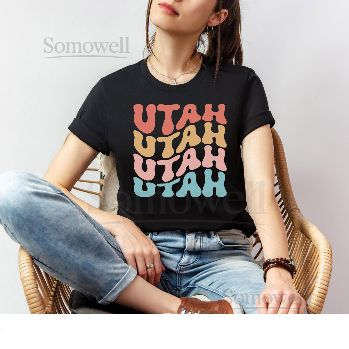 Utah Hiking Retro Utah Tee Vintage Style T-Shirt Casual Wear for Utah Lovers Gifts for Travelers Summer Vacation Shirt Family Reunion_608
