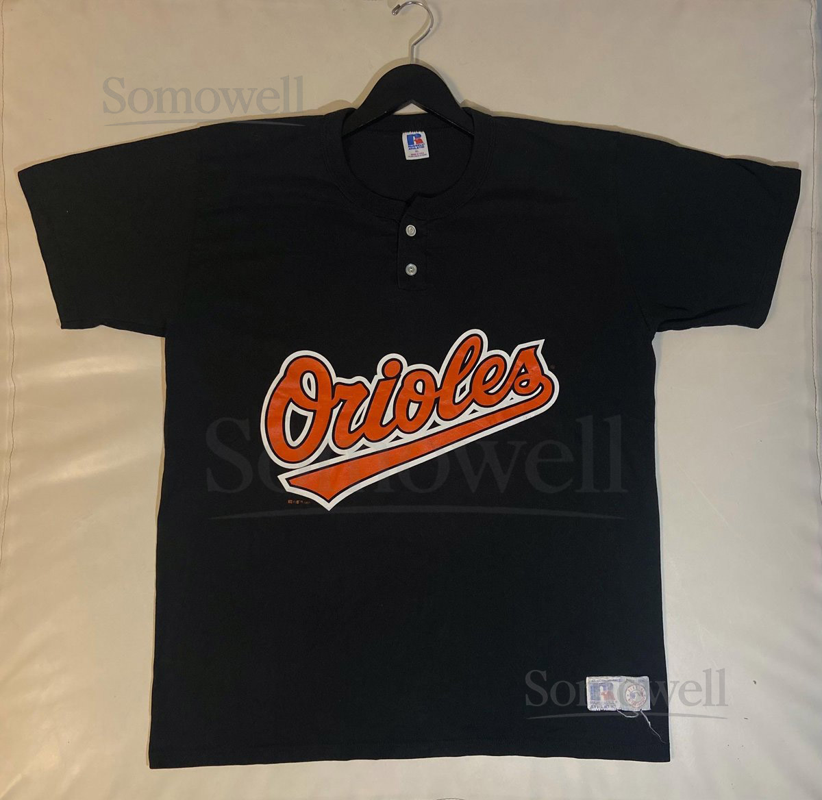 Vintage 90s Baltimore Orioles MLB T-Shirt - Russell Athletic Black Orange Size XL_612