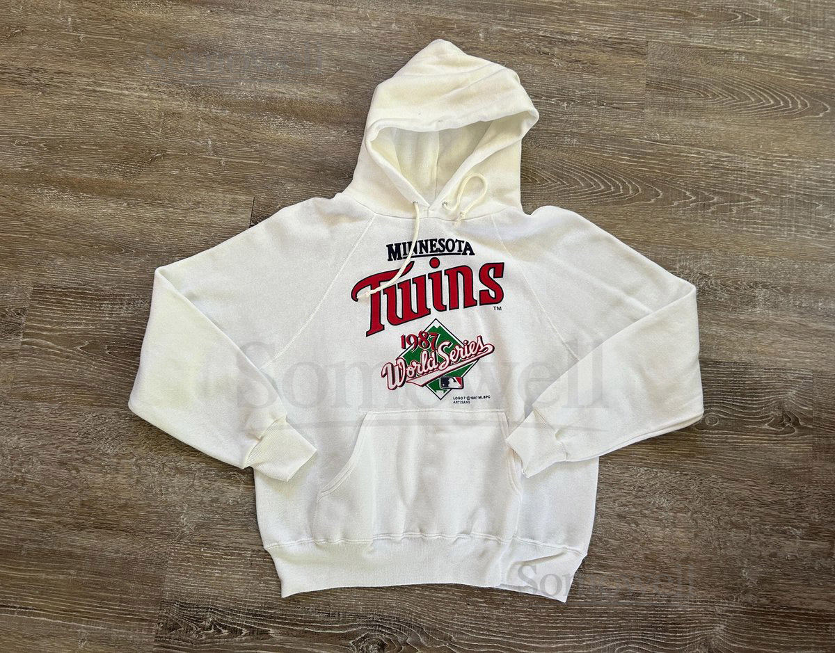 Vtg 1987 Minnesota Twins Hoodie Sweatshirt World Series Adult SM 80s Logo Baseball_947
