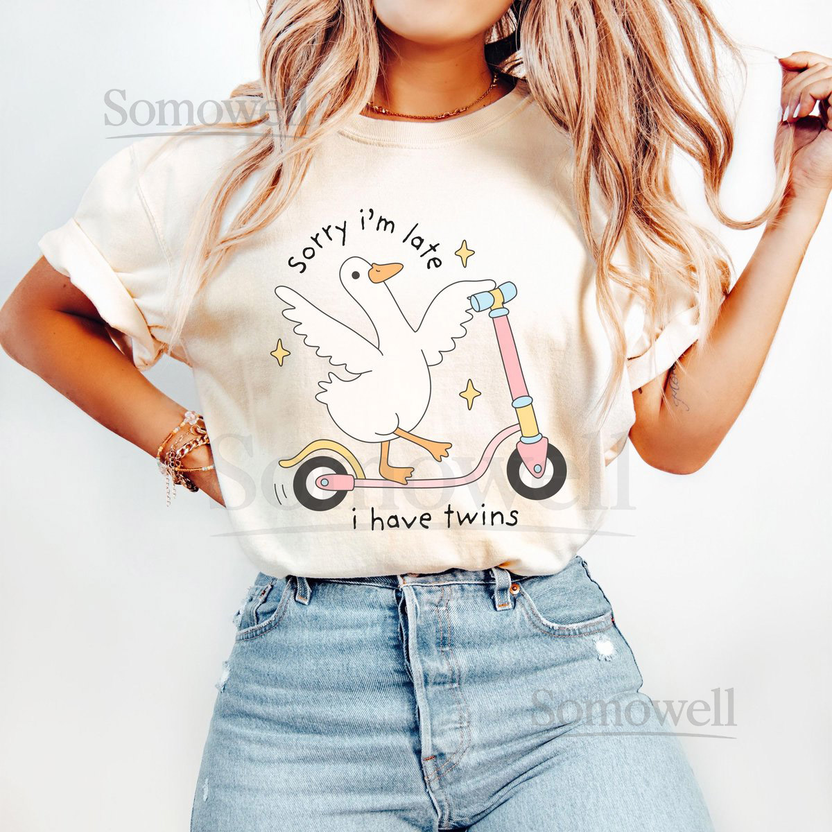 Twin Mom Shirt Twin Pregnancy Announcement Silly Goose Shirt Mother of Twins Gift Mother's Day Gift Twin Pregnancy Reveal Goose Lover Gift_827