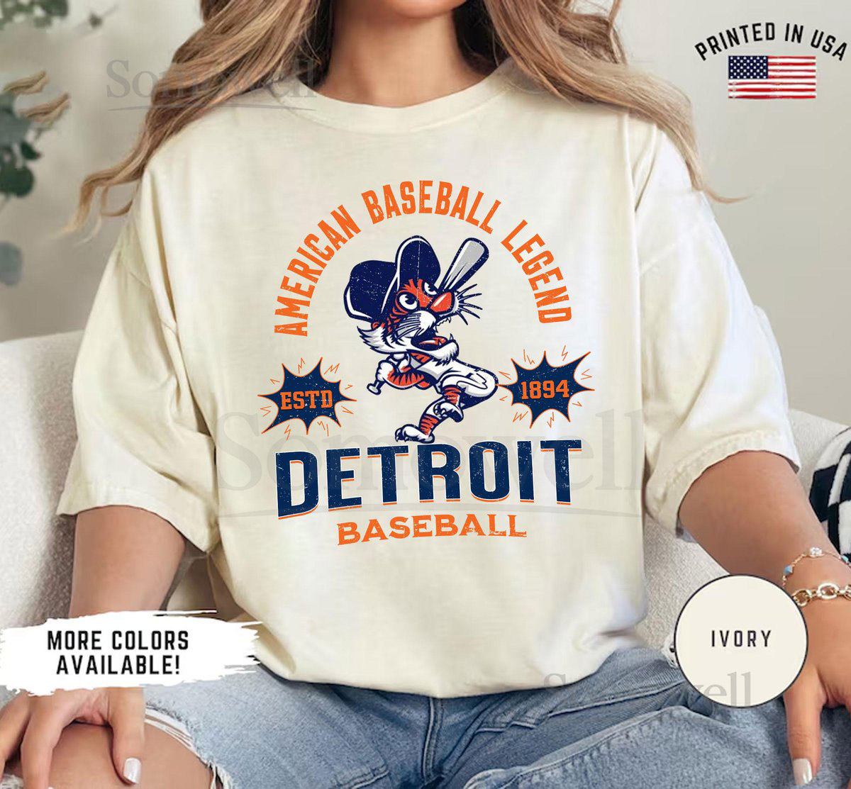 Comfort Colors Detroit Baseball T-ShirtRetro Detroit Baseball ShirtDetroit Game Day ShirtDetroit Sports ApparelGift fan T-shirt_78