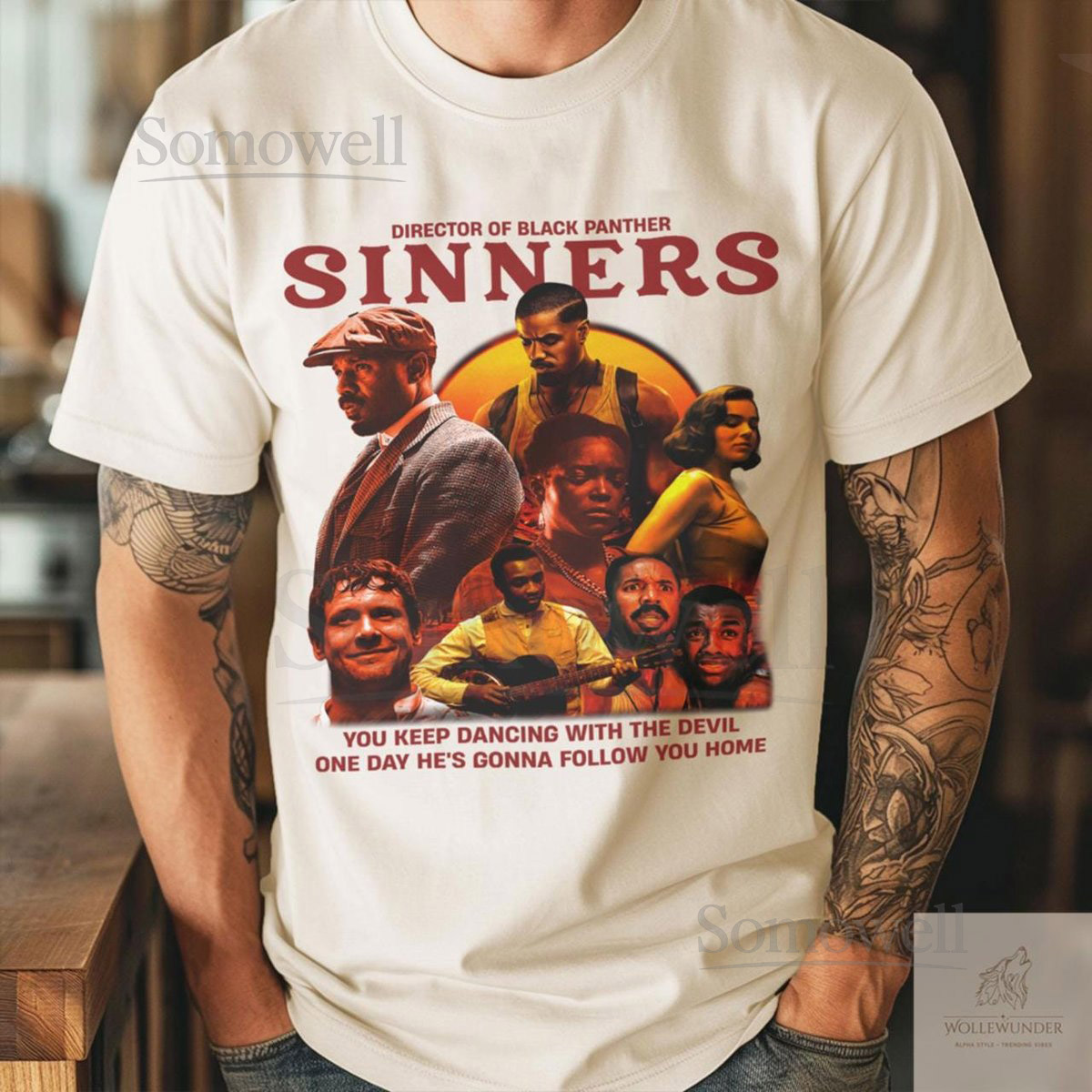 Sinners Movie T-shirt 2025 Unisex Horror Action Film Tee Favorite Film 2025 Shirt Gift For Him Gift For Fan_480