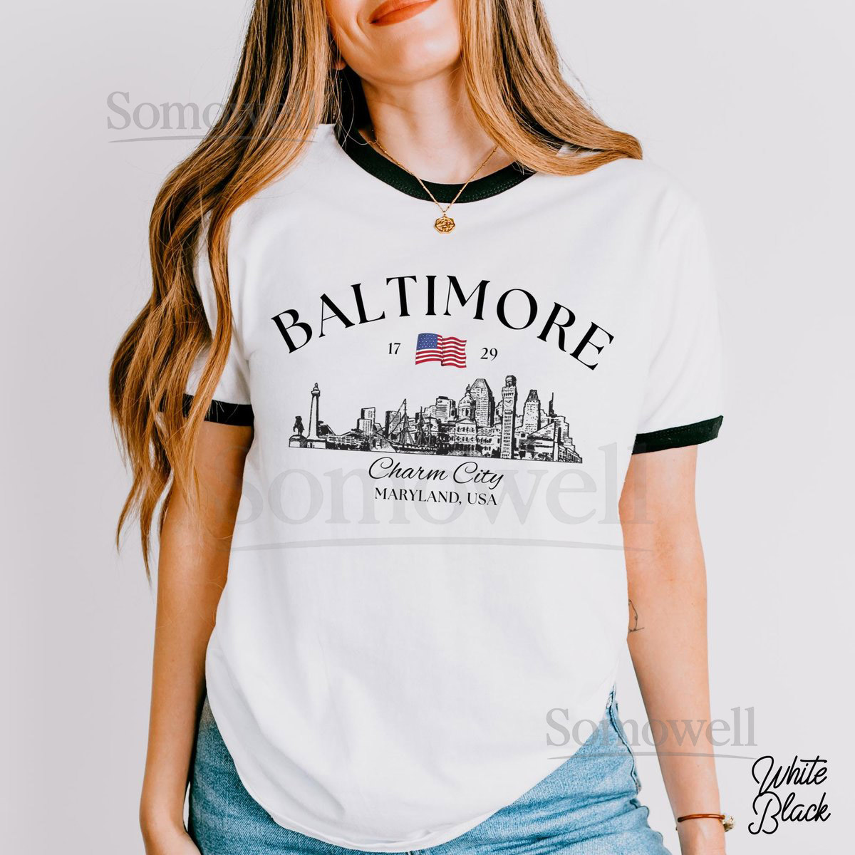 Baltimore Maryland Crewneck Shirt Baltimore Skyline Sketch Unisex Shirt Retro and Unique Baltimore City Souvenir for Travel Lovers_80