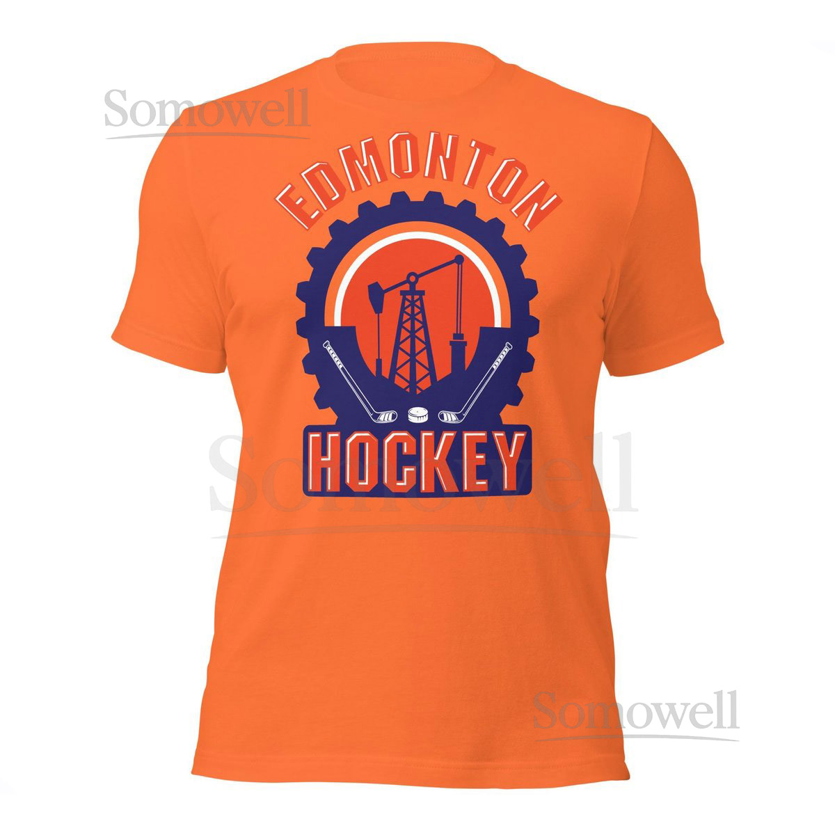 Edmonton Hockey Crew Neck Vintage T-Shirt Edmonton Gift Sports Apparel Unisex_132