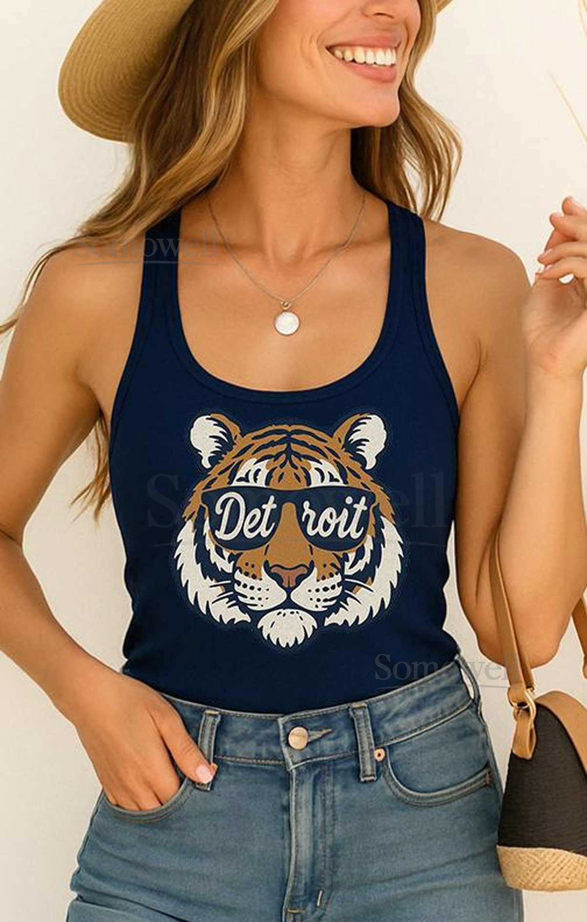 Vintage Detroit Baseball Tank Top Retro Tigers Fan Apparel_891