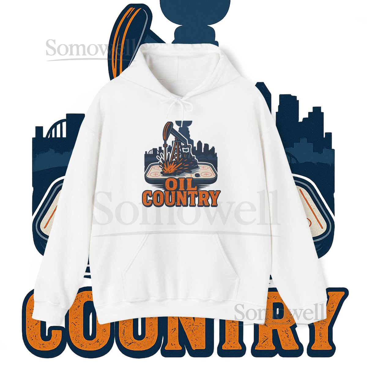 Vintage Hockey Fan Hoodie Bold Flame Design Cold Weather Gear_422