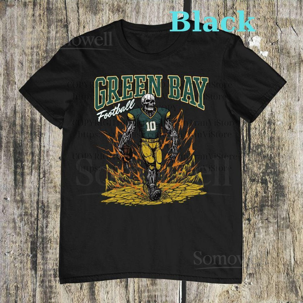 Skeleton Green Bay Football T-Shirt Skeleton Football Shirt Green Bay Football Crewneck Green Bay Football GiftGreen Bay Football Sleeve_648